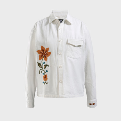 Flower of Eden Co-Ord Set (White Denim)