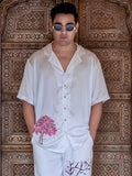 Blooming Life Satin Shirt (White)